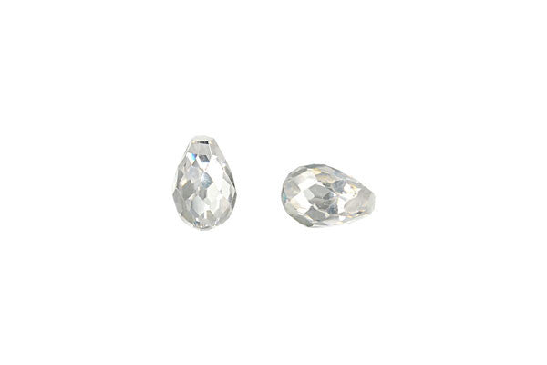 Pendant Cubic Zirconia Faceted Briolette (White)