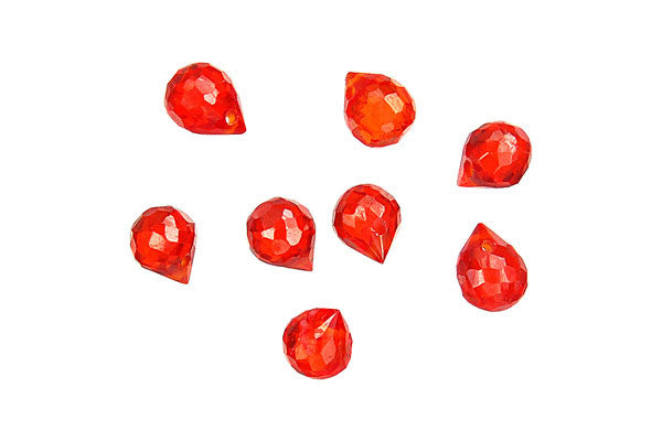 Pendant Cubic Zirconia Faceted Briolette (Ruby)