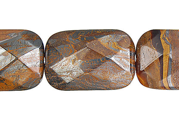 Tiger Iron (AAA) Faceted Rectangle Beads