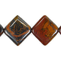 Tiger Iron (AAA) Diamond Square Beads