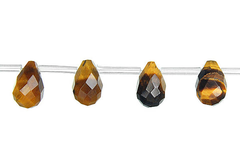 Tiger Eye Faceted Briolette Beads