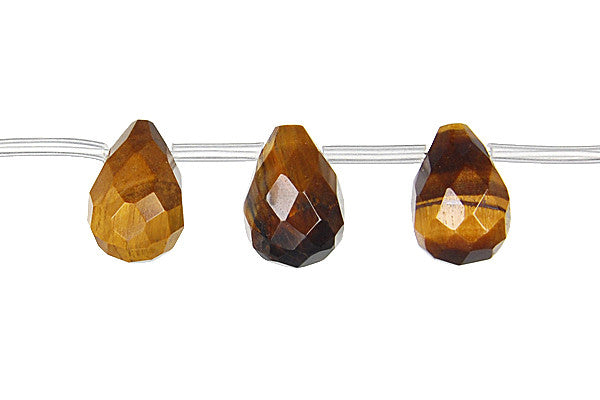 Tiger Eye Faceted Briolette Beads