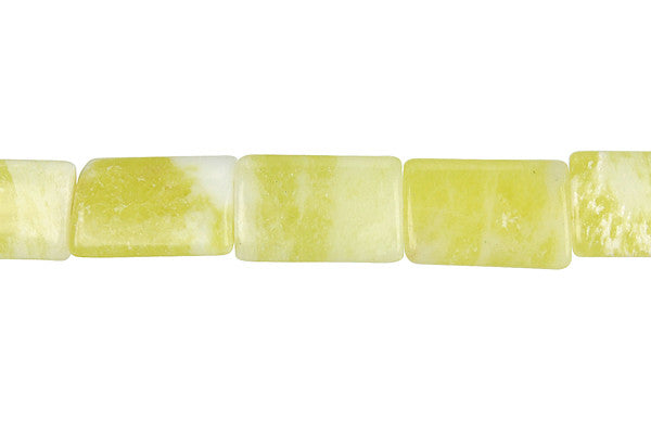 Lemon Jade Puffy Rectangle Beads