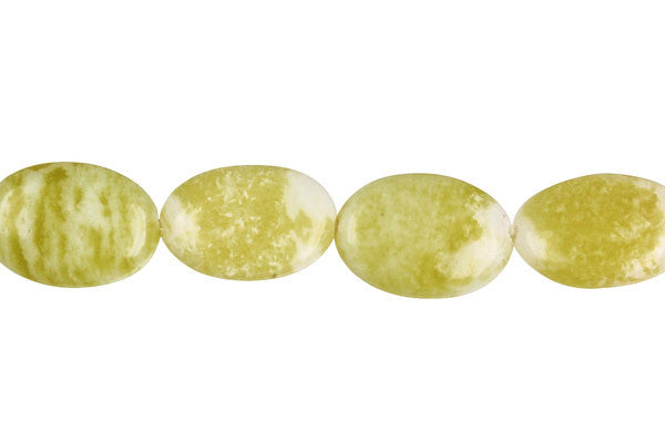 Lemon Jade Flat Oval Beads