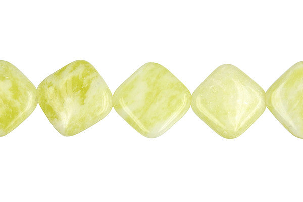 Lemon Jade Diamond Square Beads