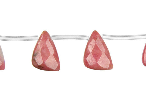 Rhodonite Faceted Leaf Beads