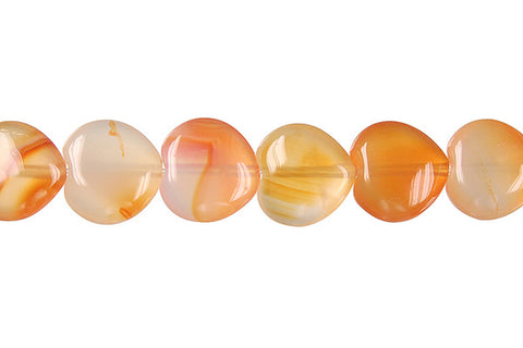 Red Agate Heart Beads