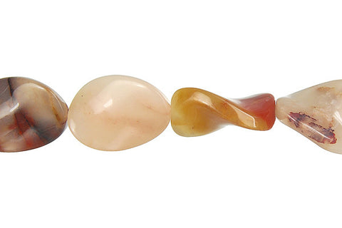 Oregon Picture Jasper Twisted Flat Oval Beads