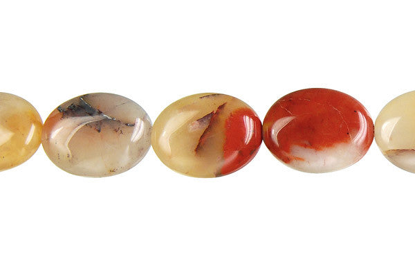 Oregon Picture Jasper Flat Oval Beads