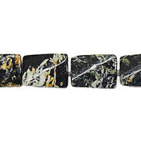 Fireworks Jasper Twisted Rectangle Beads