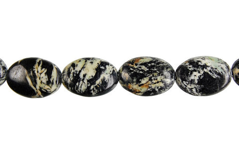 Fireworks Jasper Flat Oval Beads