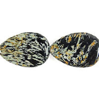 Fireworks Jasper Flat Briolette (Vertical Drilled) Beads