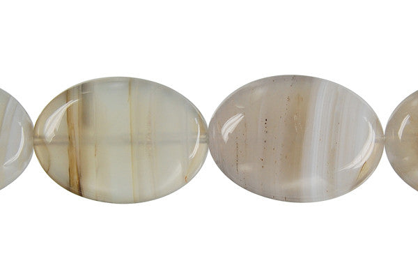 Botswana Agate Flat Oval Beads