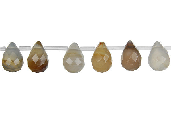 Botswana Agate Faceted Briolette Beads