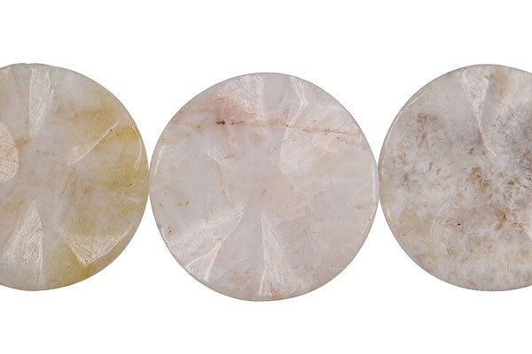 Bamboo Leaf Agate Wavy Coin Beads