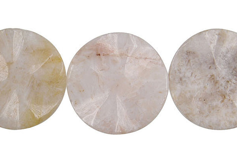 Bamboo Leaf Agate Wavy Coin Beads