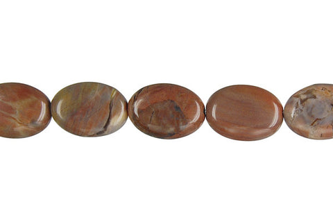 Amber Onyx Flat Oval Beads