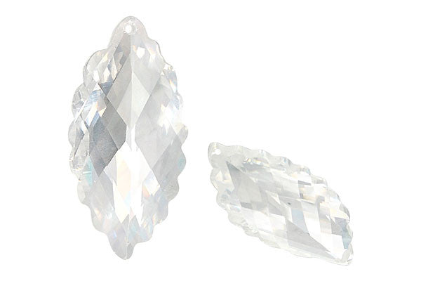 Pendant Cubic Zirconia Faceted Leaf (White)