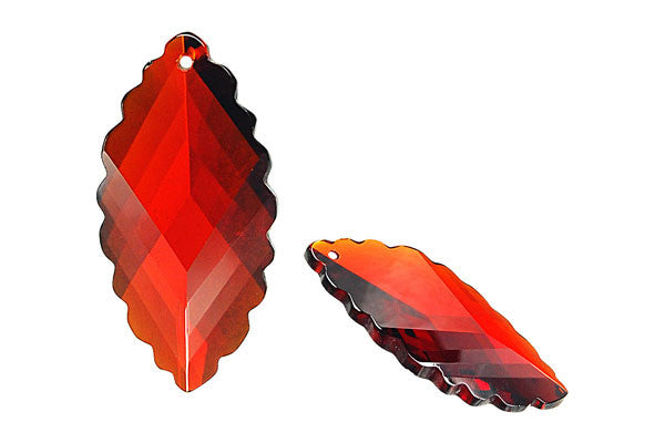 Pendant Cubic Zirconia Faceted Leaf (Garnet)
