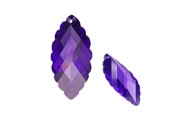 Pendant Cubic Zirconia Faceted Leaf (Amethyst)