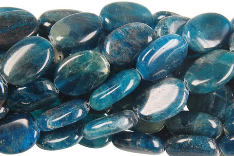 Apatite Flat Oval Beads