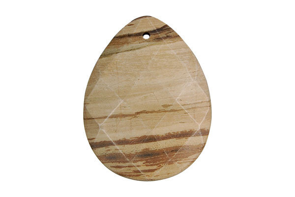 Pendant Silvermist Faceted Flat Briolette