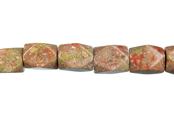 Unakite Faceted Nugget Beads