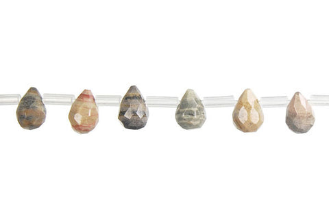 Silvermist Faceted Briolette Beads