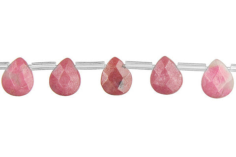 Rhodonite Faceted Flat Briolette Beads