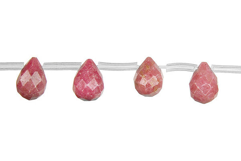 Rhodonite Faceted Briolette Beads