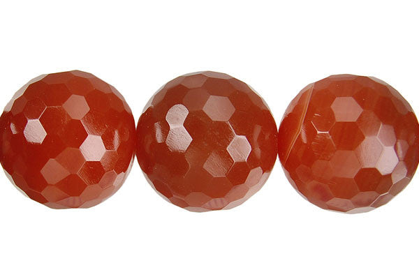 Red Agate Faceted Round Beads