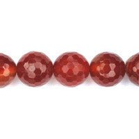 Red Agate Faceted Round Beads