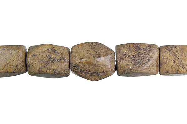 Picasso Jasper Faceted Nugget Beads
