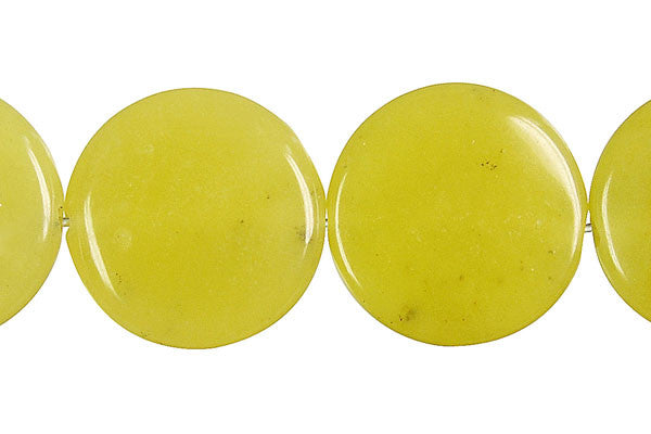 Olive Jade (Light) Coin Beads