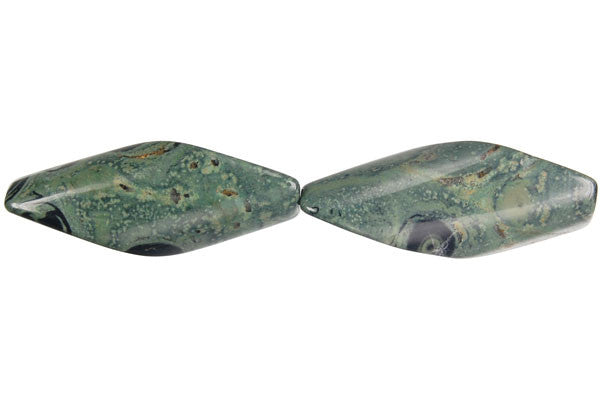 Kambaba Jasper Twisted Diamond Beads