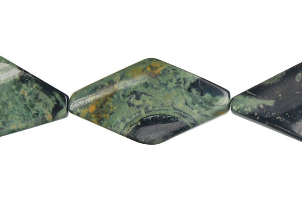 Kambaba Jasper Twisted Diamond Beads
