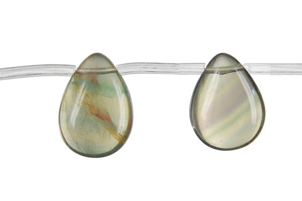 Fluorite (A) Flat Briolette Beads