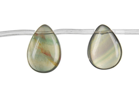 Fluorite (A) Flat Briolette Beads