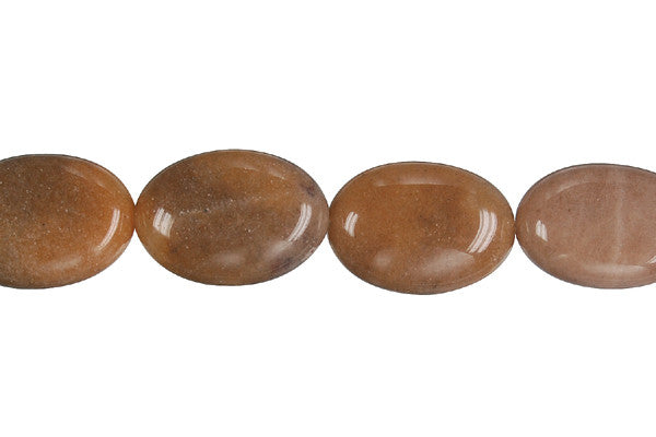 Chocolate Aventurine Flat Oval Beads