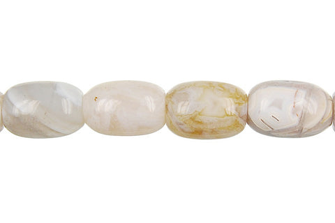 Bamboo Leaf Agate Drum Beads