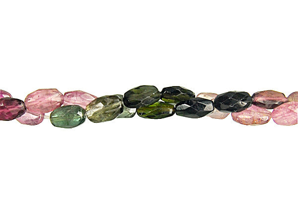 Tourmaline Faceted Flat Oval Beads