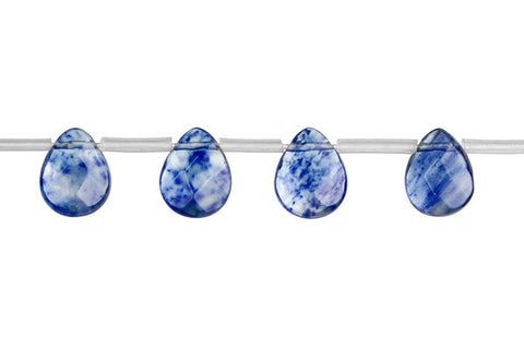 Blueberry Quartz Faceted Flat Briolette