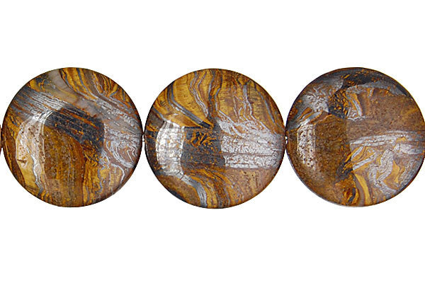 Tiger Iron (AAA) Coin Beads