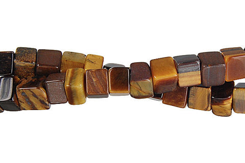 Tiger Eye Cube Beads