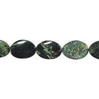 Fireworks Jasper Twisted Flat Oval Beads