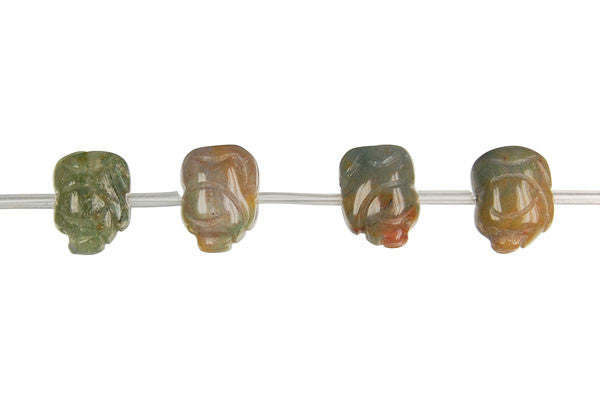 Fancy Jasper Carved Piggy Beads