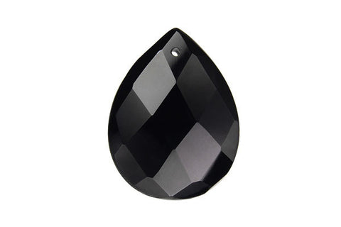 Pendant Black Onyx (AAA) Faceted Flat Briolette