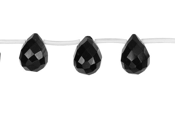 Black Onyx (AAA) Faceted Briolette Beads