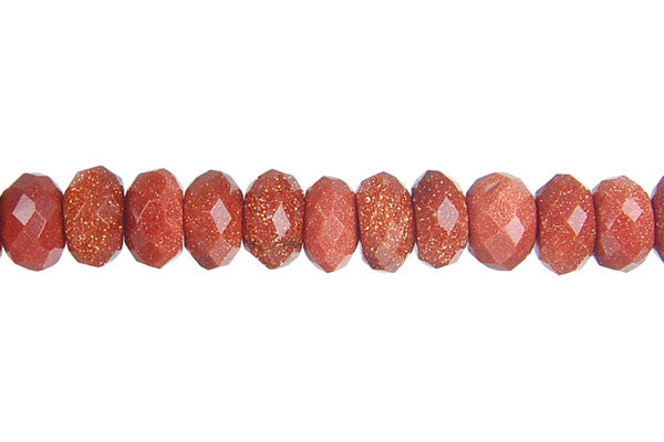 Gold Stone Faceted Rondelle Beads