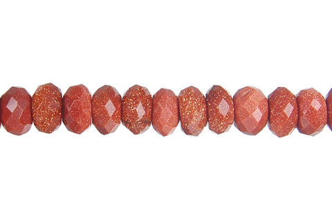 Gold Stone Faceted Rondelle Beads